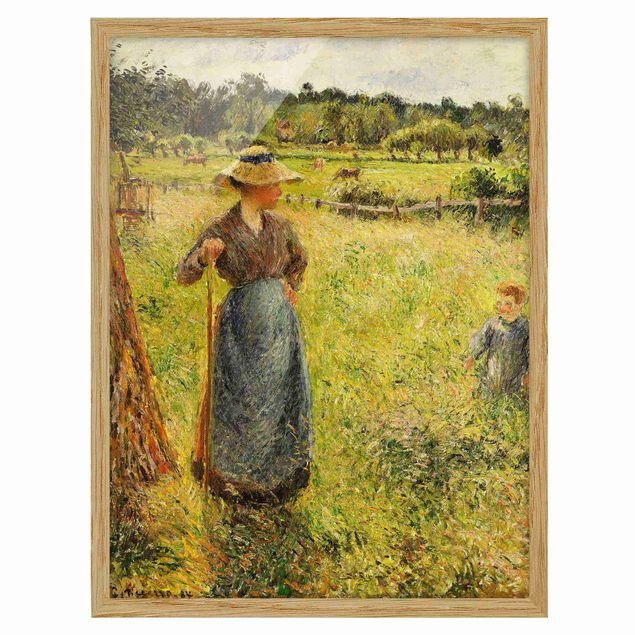 Pointillismus Bilder Camille Pissarro - Die Heumacherin