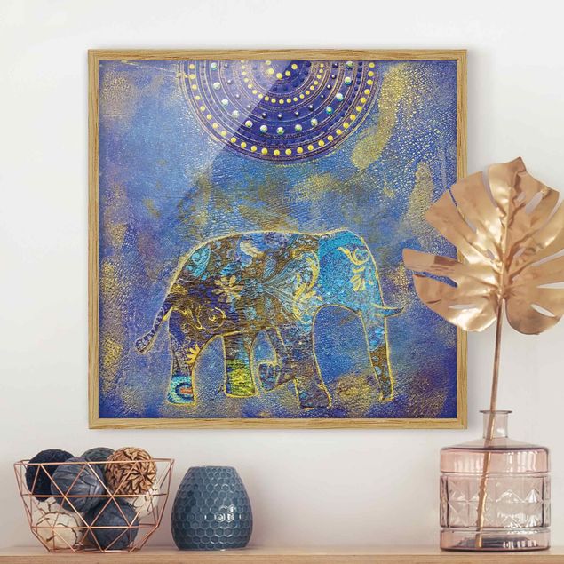 Wanddeko blau Elephant in Marrakech