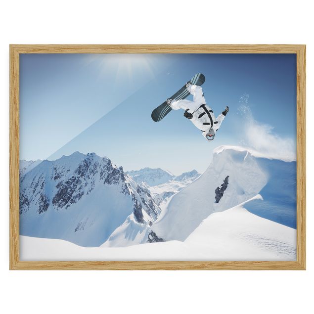 Wanddeko Esszimmer Fliegender Snowboarder