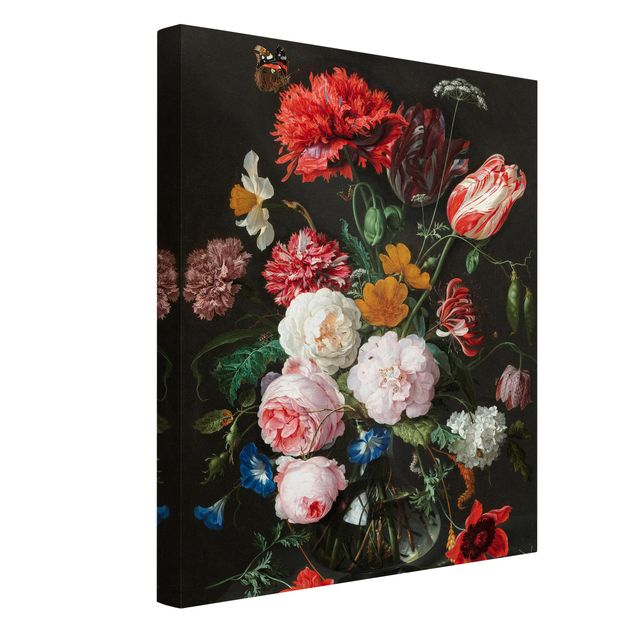 Wohndeko Blume Jan Davidsz de Heem - Stillleben mit Blumen in einer Glasvase