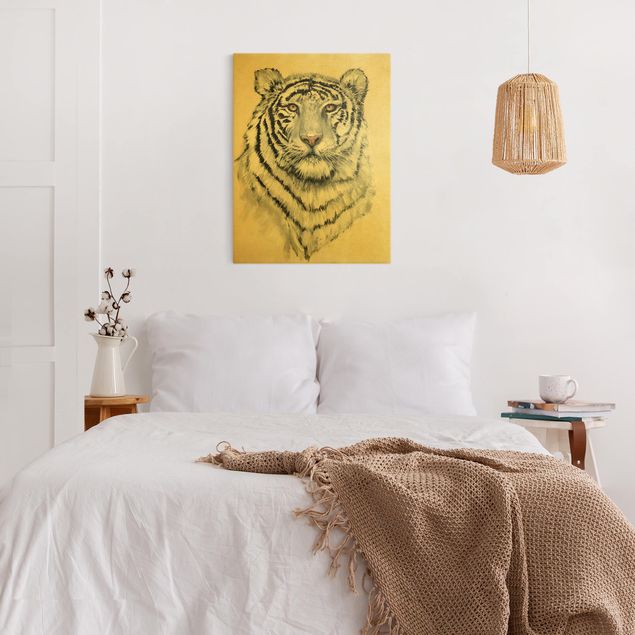 Wanddeko Büro Portrait Weißer Tiger I