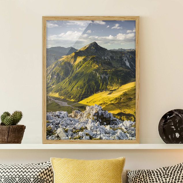 Wanddeko Wohnzimmer Berge und Tal der Lechtaler Alpen in Tirol