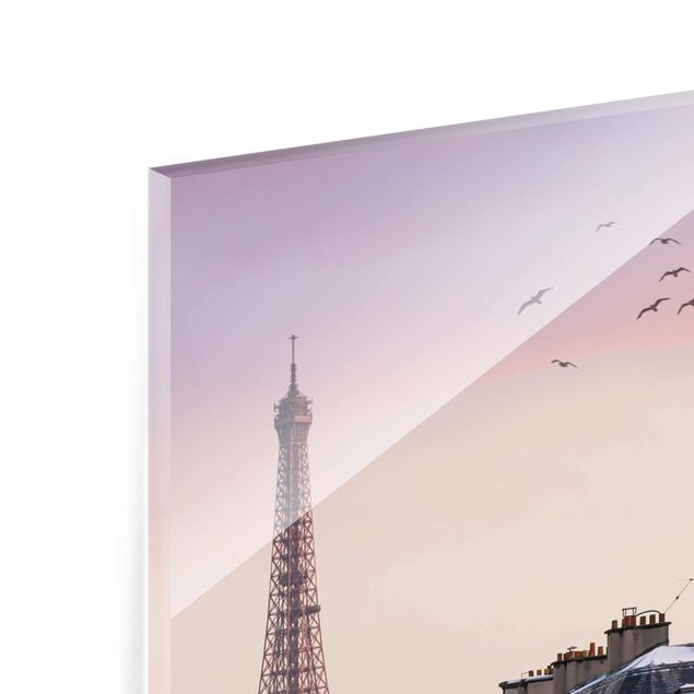 Wanddeko Esszimmer Eiffelturm bei Sonnenuntergang