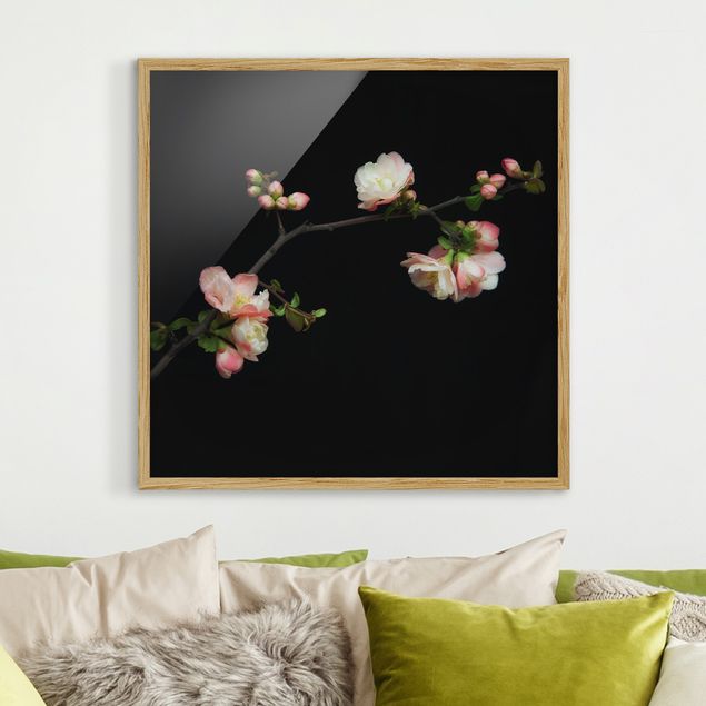 Wanddeko Wohnzimmer Blütenzweig Apfelbaum