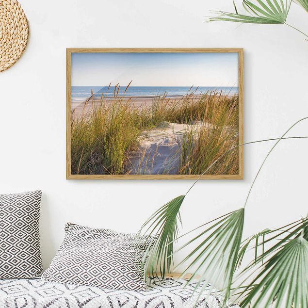 Strandbilder mit Rahmen Stranddüne am Meer