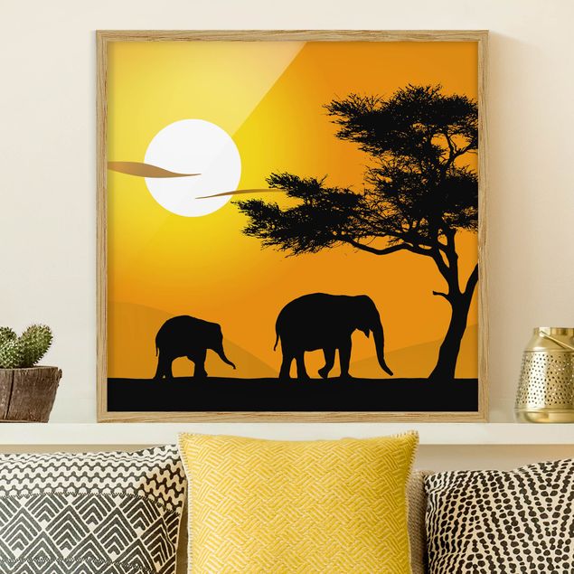 Wandbilder Elefanten African Elefant Walk