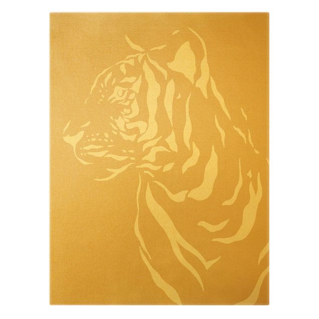 Wanddeko über Sofa Safari Tiere - Portrait Tiger Beige