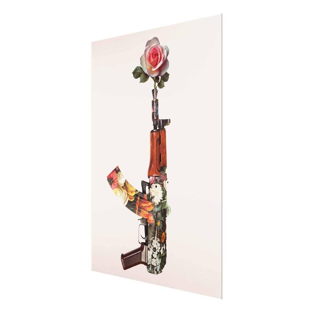 Wanddeko Schlafzimmer Waffe mit Rose