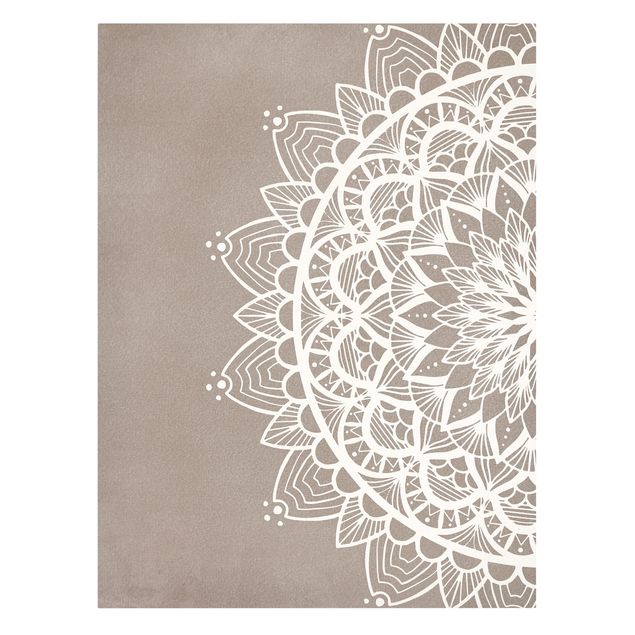 Wanddeko Esszimmer Mandala Illustration shabby weiß beige