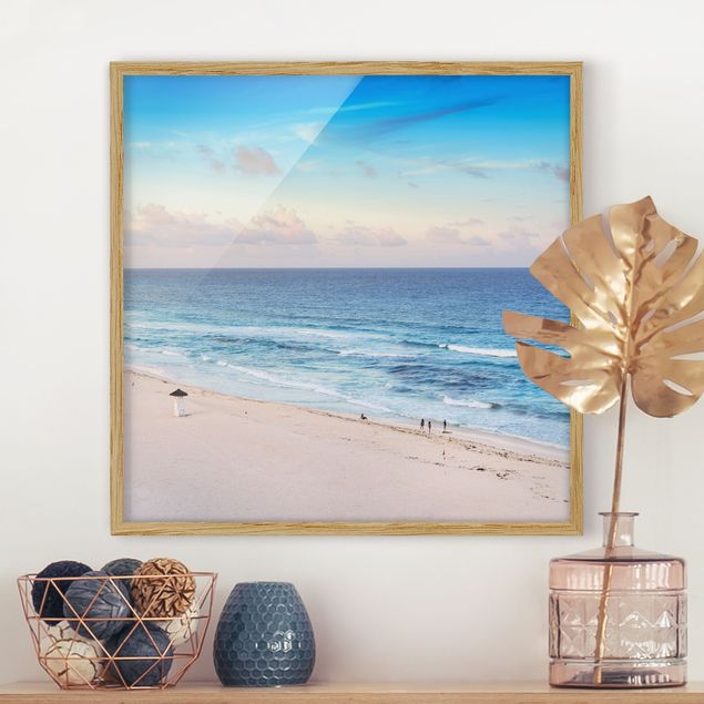 Strandbilder mit Rahmen Cancun Ozean Sonnenuntergang