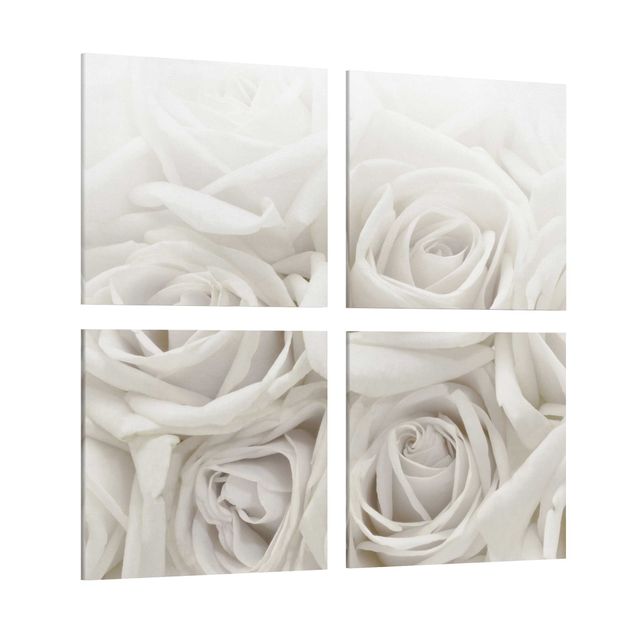 Wanddeko Flur Weiße Rosen