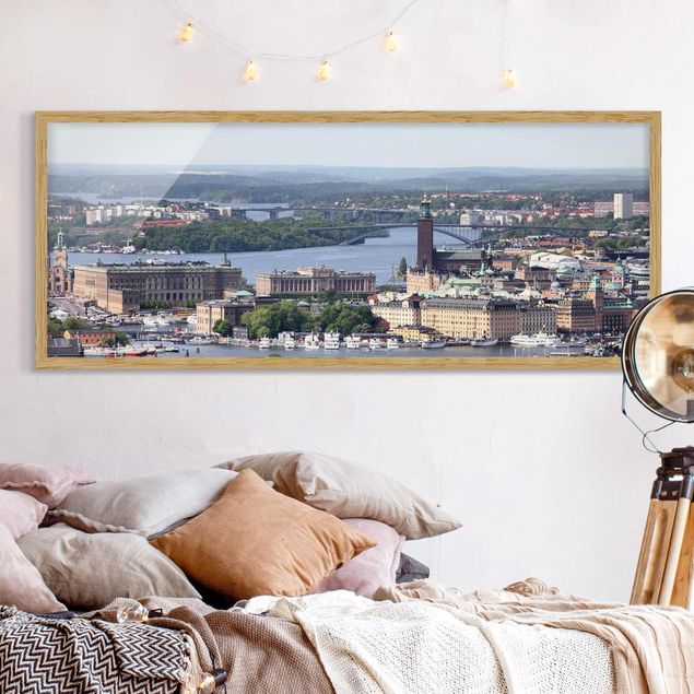 Wanddeko Wohnzimmer Stockholm City
