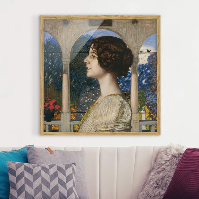 Wanddeko Wohnzimmer Franz von Stuck - Weibliches Portrait