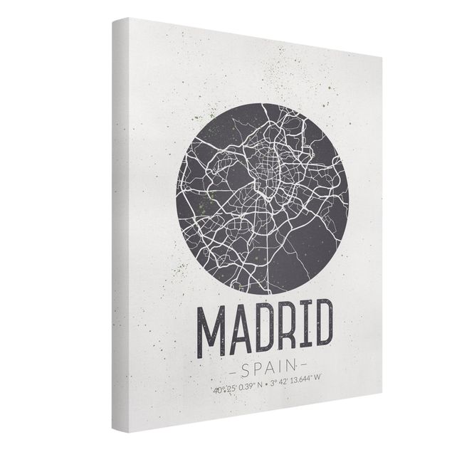 Wanddeko grau Stadtplan Madrid - Retro