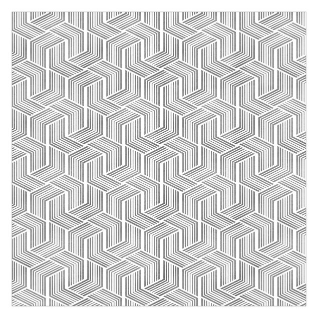 Wanddeko grau 3D Muster mit Streifen in Silber