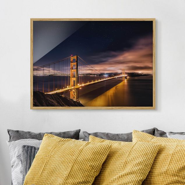 Wanddeko Architektur Golden Gate to Stars