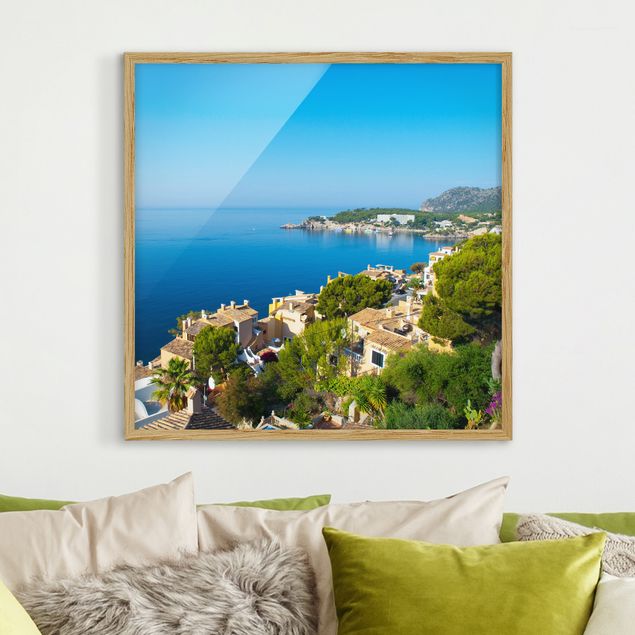 Strandbilder mit Rahmen Cala Fornells in Mallorca