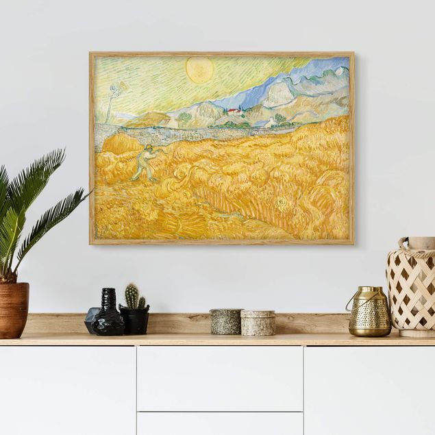Wanddeko Wohnzimmer Vincent van Gogh - Kornfeld mit Schnitter