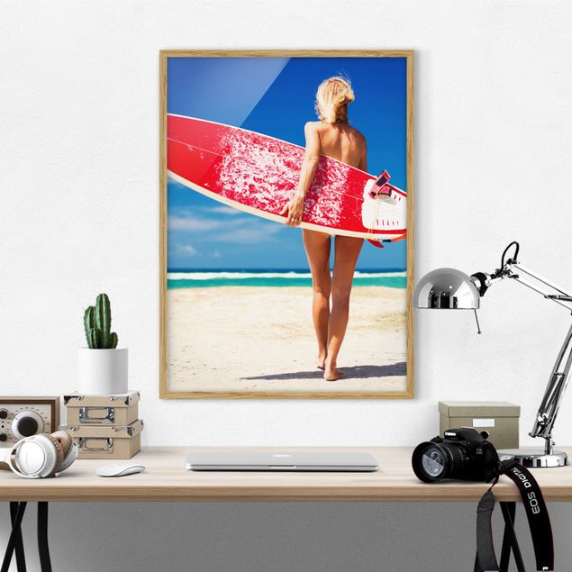 Wanddeko Wohnzimmer Surfergirl