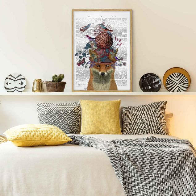 Wanddeko Schlafzimmer Vogelfänger - Fuchs mit Artischocke