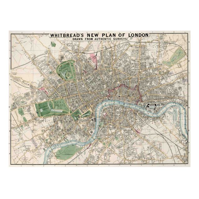 Wanddeko Flur Vintage Stadtplan London