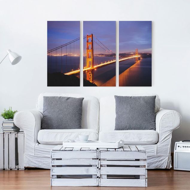 Wanddeko Schlafzimmer Golden Gate Bridge bei Nacht