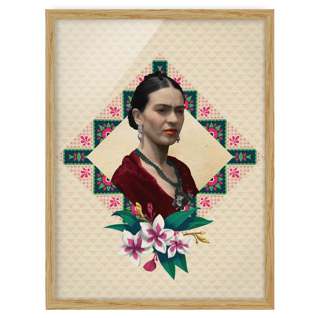 Wanddeko Flur Frida Kahlo - Blumen und Geometrie