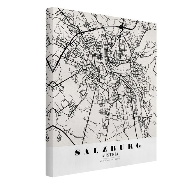 Wanddeko Esszimmer Stadtplan Salzburg - Klassik