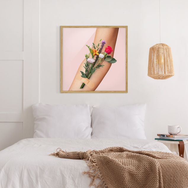 Wanddeko Schlafzimmer Arm mit Blumen