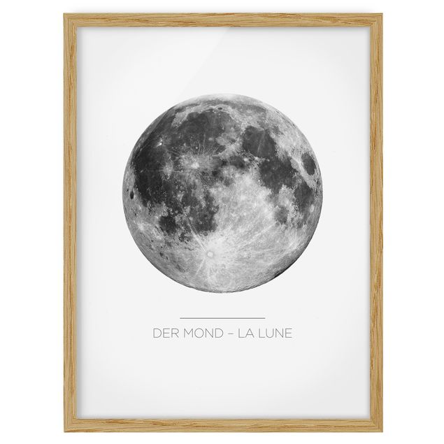 Wanddeko grau Der Mond - La Lune