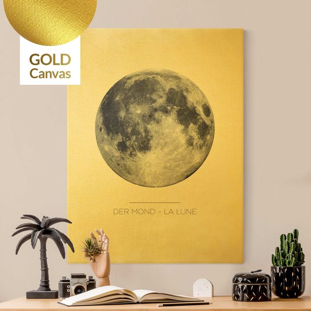 Wanddeko gold Der Mond - La Lune