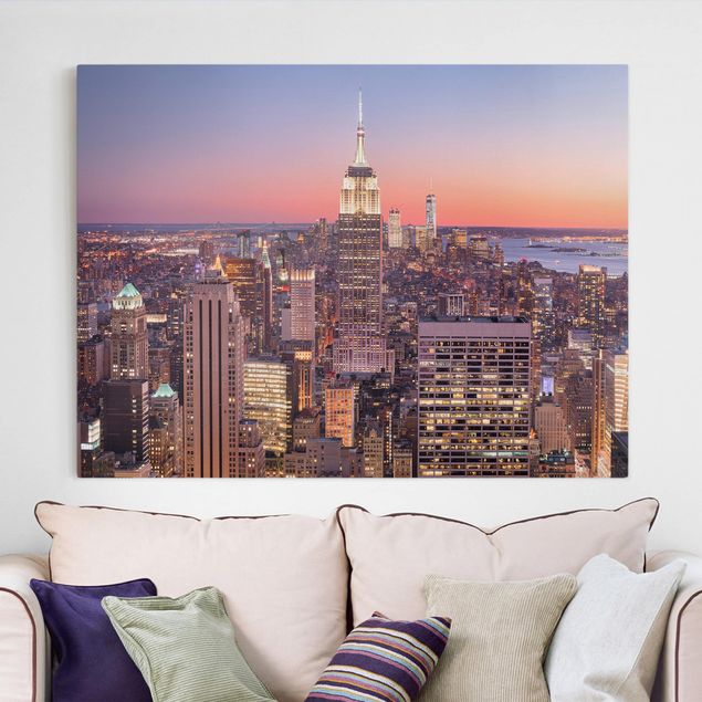 Wanddeko Wohnzimmer Sonnenuntergang Manhattan New York City