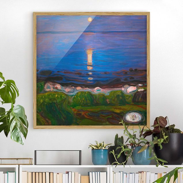 Strandbilder mit Rahmen Edvard Munch - Sommernacht am Meeresstrand
