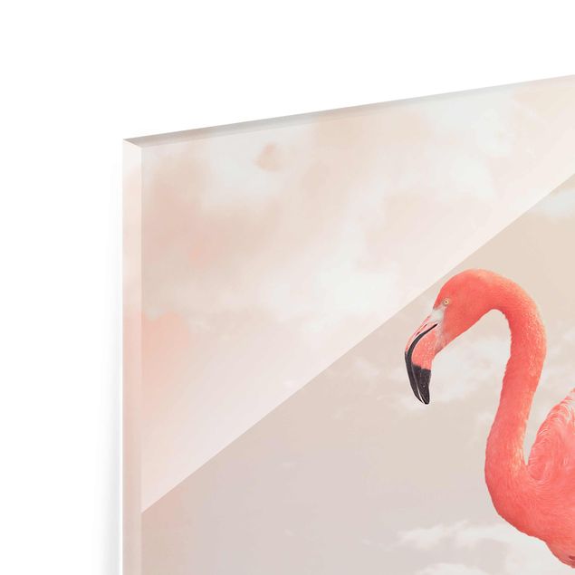Wanddeko rosa Himmel mit Flamingo
