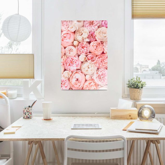 Wanddeko Schlafzimmer Rosen Rosé Koralle Shabby