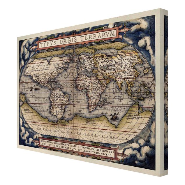 Wanddeko Büro Historische Weltkarte Typus Orbis Terrarum