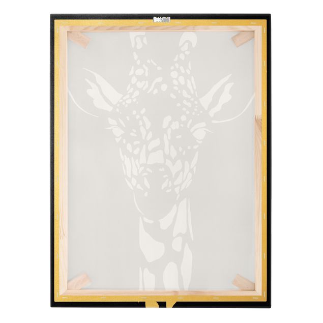 Wanddeko über Bett Safari Tiere - Portrait Giraffe Schwarz