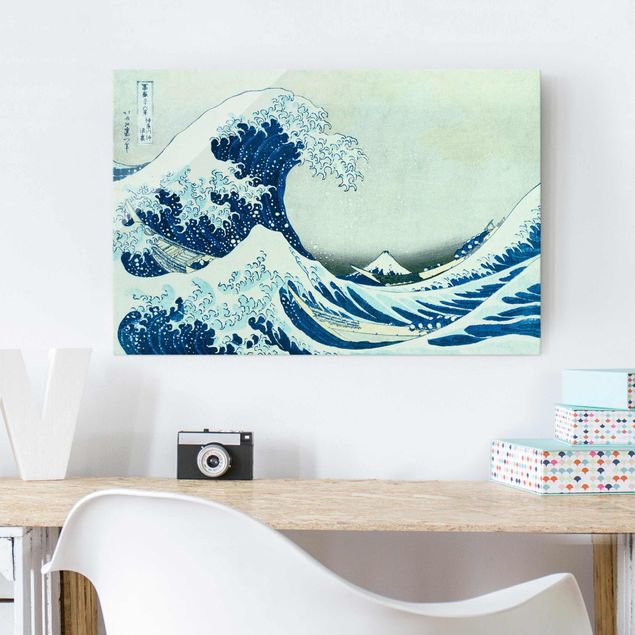 Wanddeko über Sofa Katsushika Hokusai - Die grosse Welle von Kanagawa