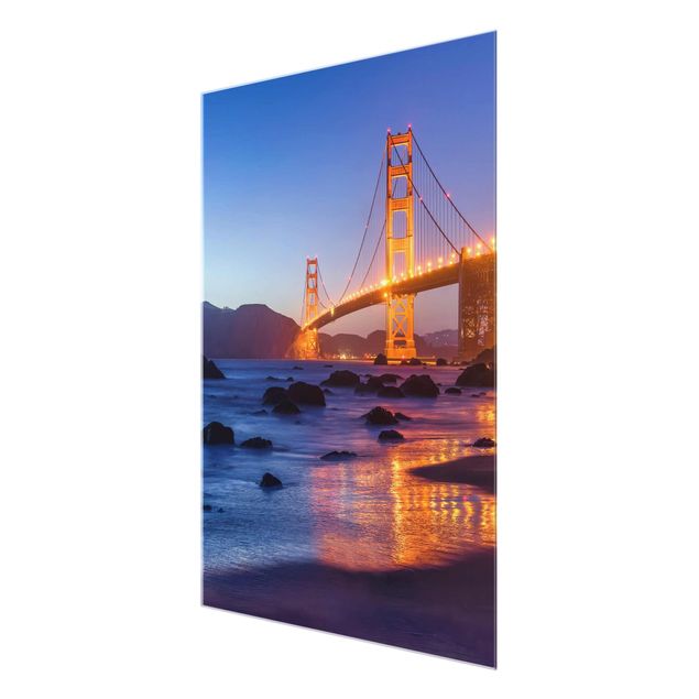 Wanddeko orange Golden Gate Bridge am Abend