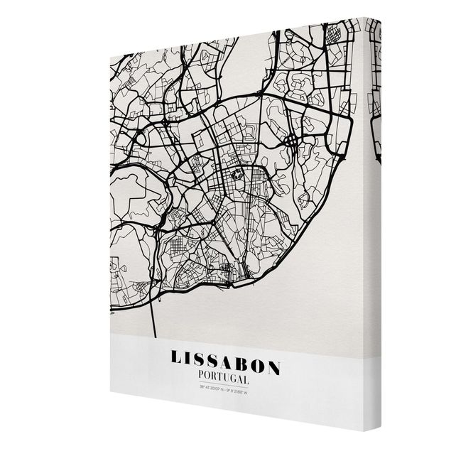 Wanddeko Jugendzimmer Stadtplan Lissabon - Klassik