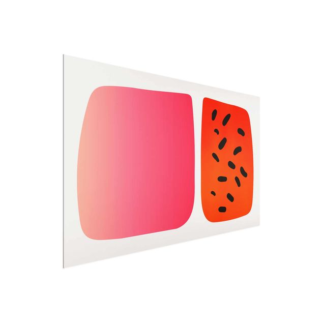 Wanddeko Büro Abstrakte Formen - Melone und Rosa