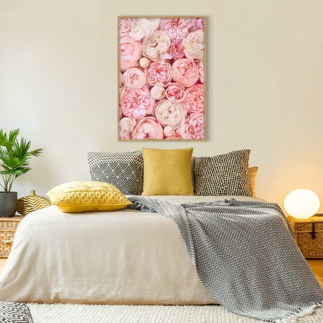 Wanddeko Schlafzimmer Rosen Rosé Koralle Shabby
