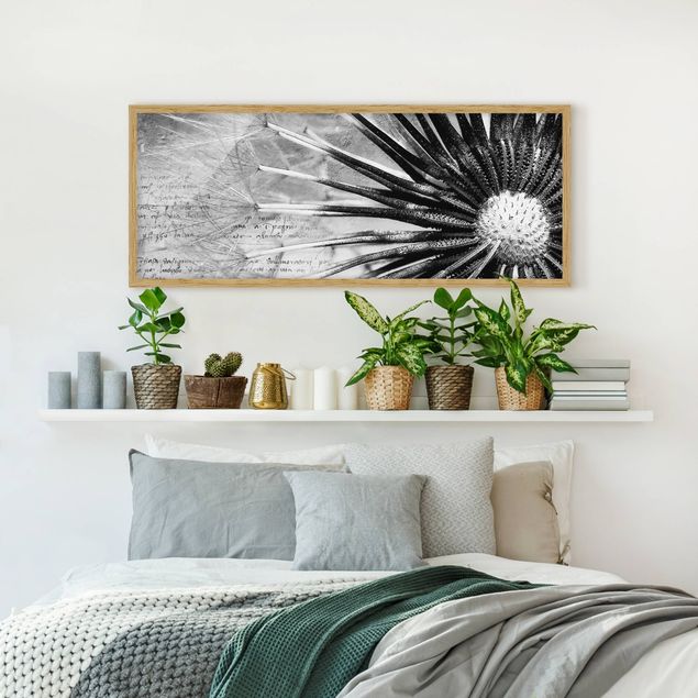 Wanddeko Schlafzimmer Pusteblume Schwarz & Weiß