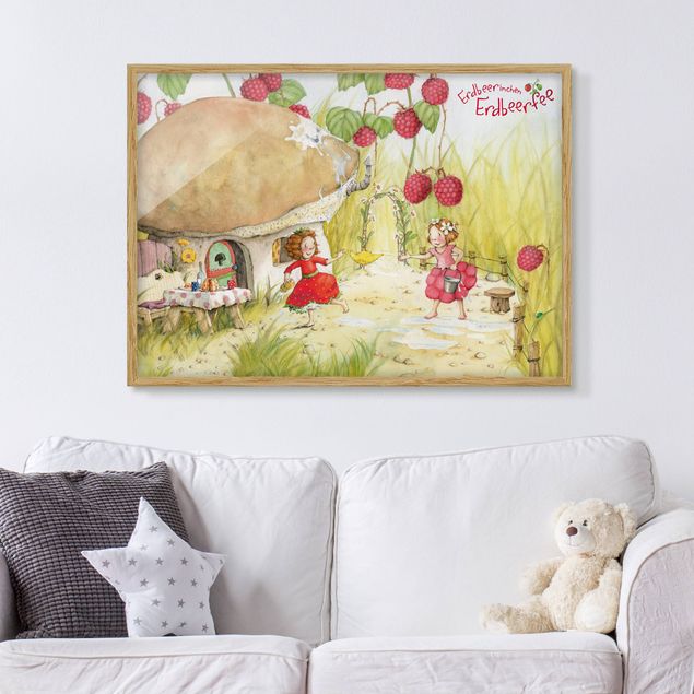 Wanddeko Büro Erdbeerinchen Erdbeerfee - Unter dem Himbeerstrauch