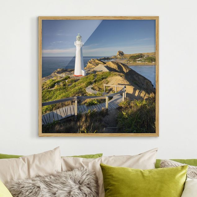 Wanddeko blau Castle Point Leuchtturm Neuseeland