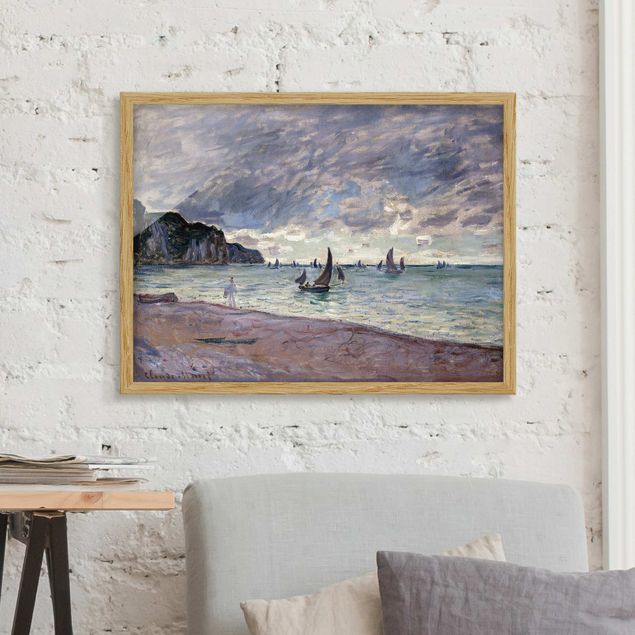 Strandbilder mit Rahmen Claude Monet - Küste von Pourville