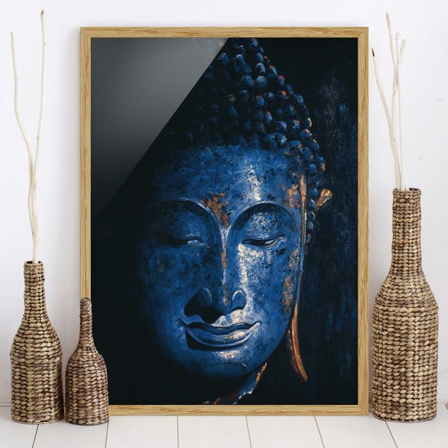 Wanddeko blau Delhi Buddha