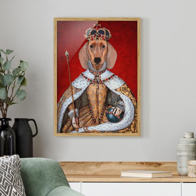 Wanddeko Schlafzimmer Tierportrait - Dackelkönigin