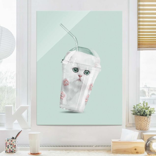 Glasbilder Tiere Shake mit Katze
