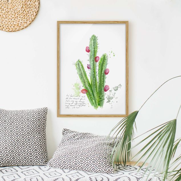 Wanddeko Schlafzimmer Kaktus mit Bibelvers II